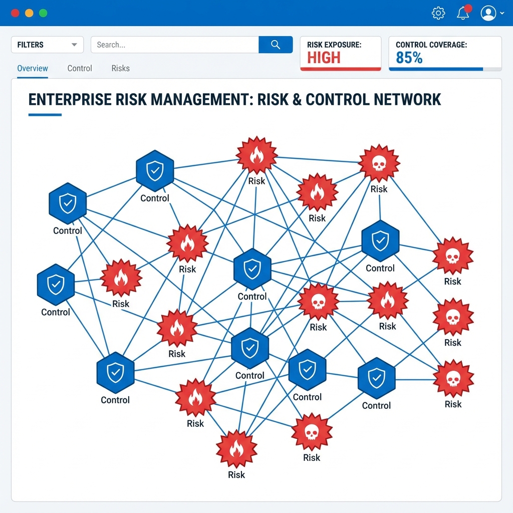 GRC risk and control mapping visualization